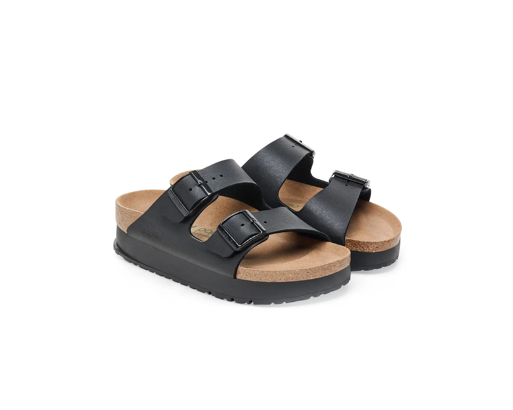 Birkenstock Papillio Arizona Vegan PAP Flex Platform Black Ανατομικά Σανδάλια Μαύρα Narrow Fit - Image 2