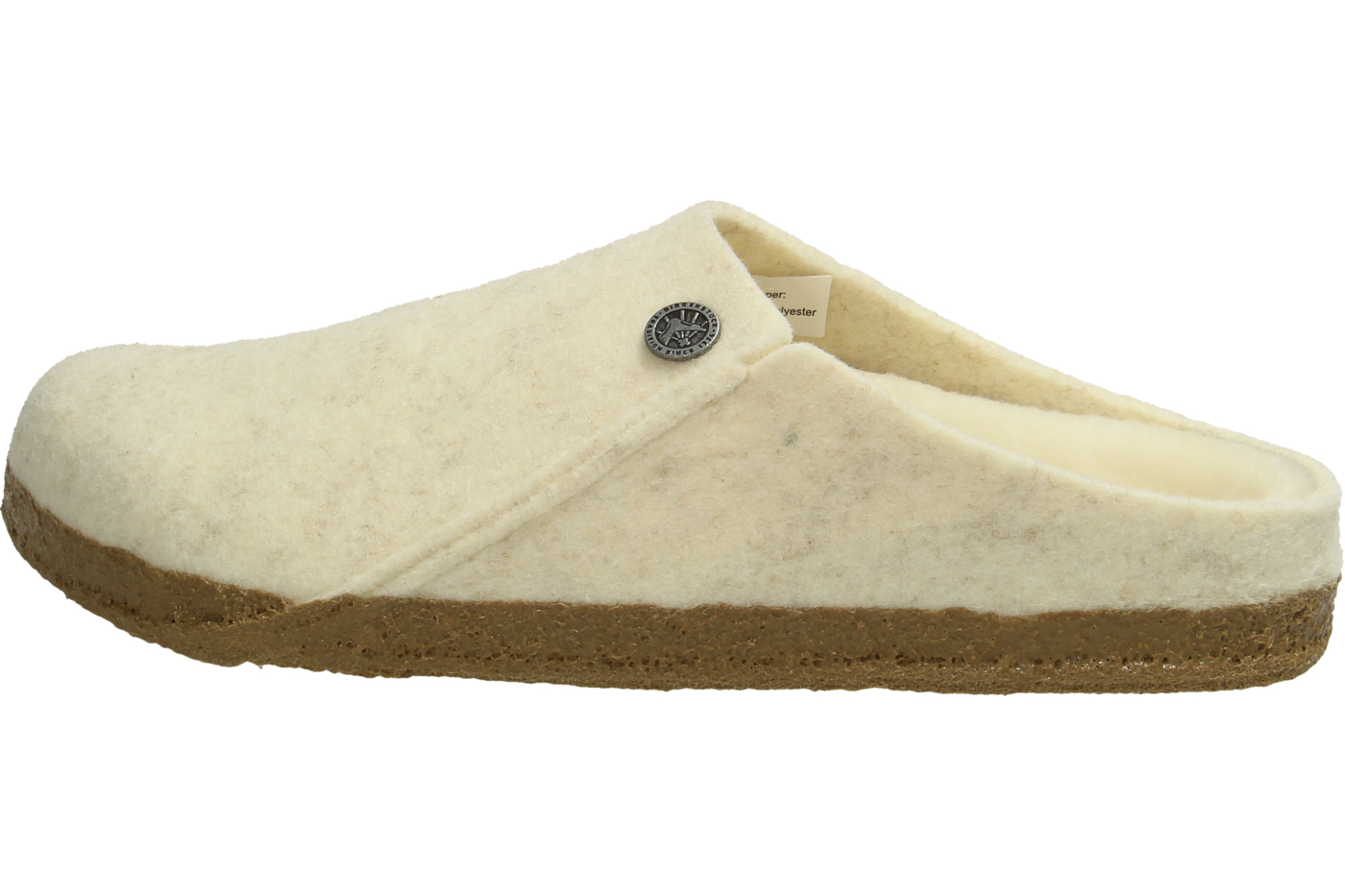 "Birkenstock" 'Zermatt' Wool Narrow Fit Παντόφλα, Ecru 1023195 - Image 2