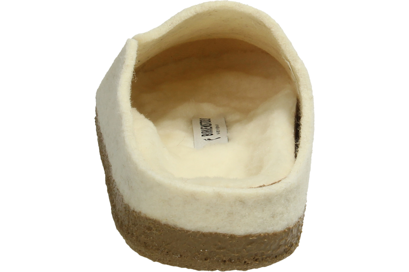 "Birkenstock" 'Zermatt' Wool Narrow Fit Παντόφλα, Ecru 1023195 - Image 3