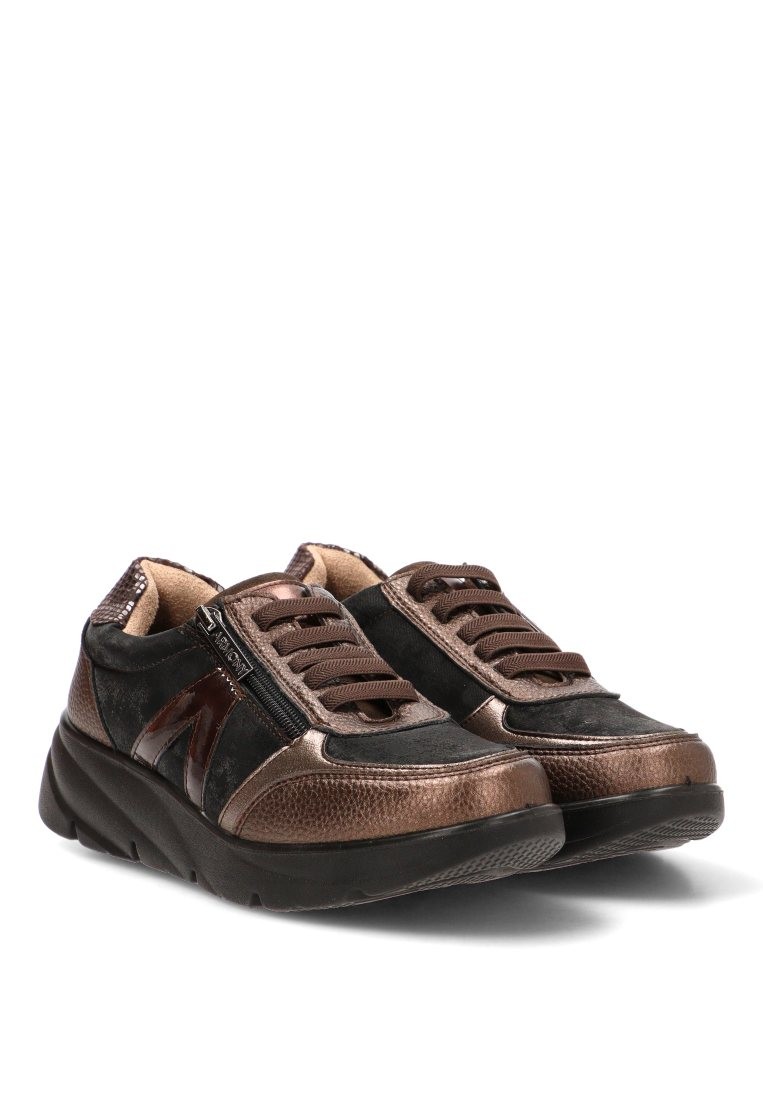 "Armony" 50044 Μαύρο Sneaker με Γυαλιστερό Πλαϊνό και Μεσαίου Μεγέθους Πλατφόρμα - Image 2