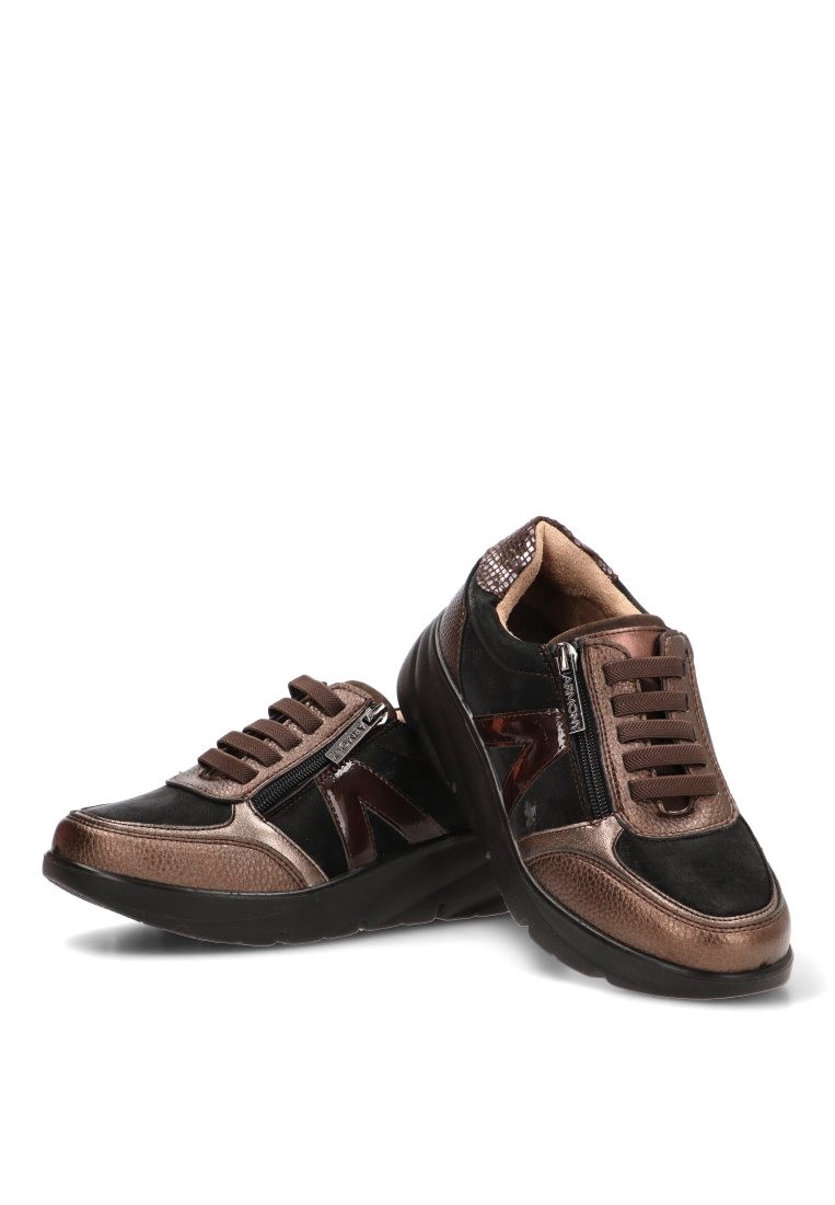 "Armony" 50044 Μαύρο Sneaker με Γυαλιστερό Πλαϊνό και Μεσαίου Μεγέθους Πλατφόρμα - Image 3